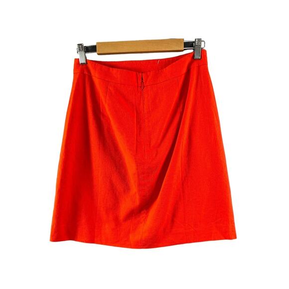 J. Crew Womens Orange Linen Blend Button Front Mini Skirt Size 4 Nautical Casual - Picture 2 of 12